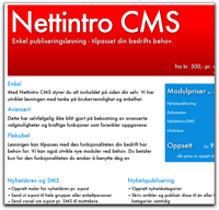 Produktark - Nettintro CMS