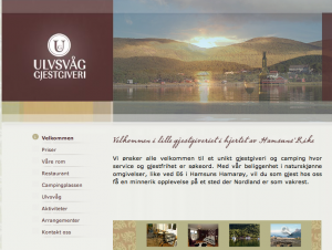 Vi har satt opp ny hjemmeside for Ulvsv�g Gjestgiveri med v�r publiseringsl�sning. Design: Petas Design.